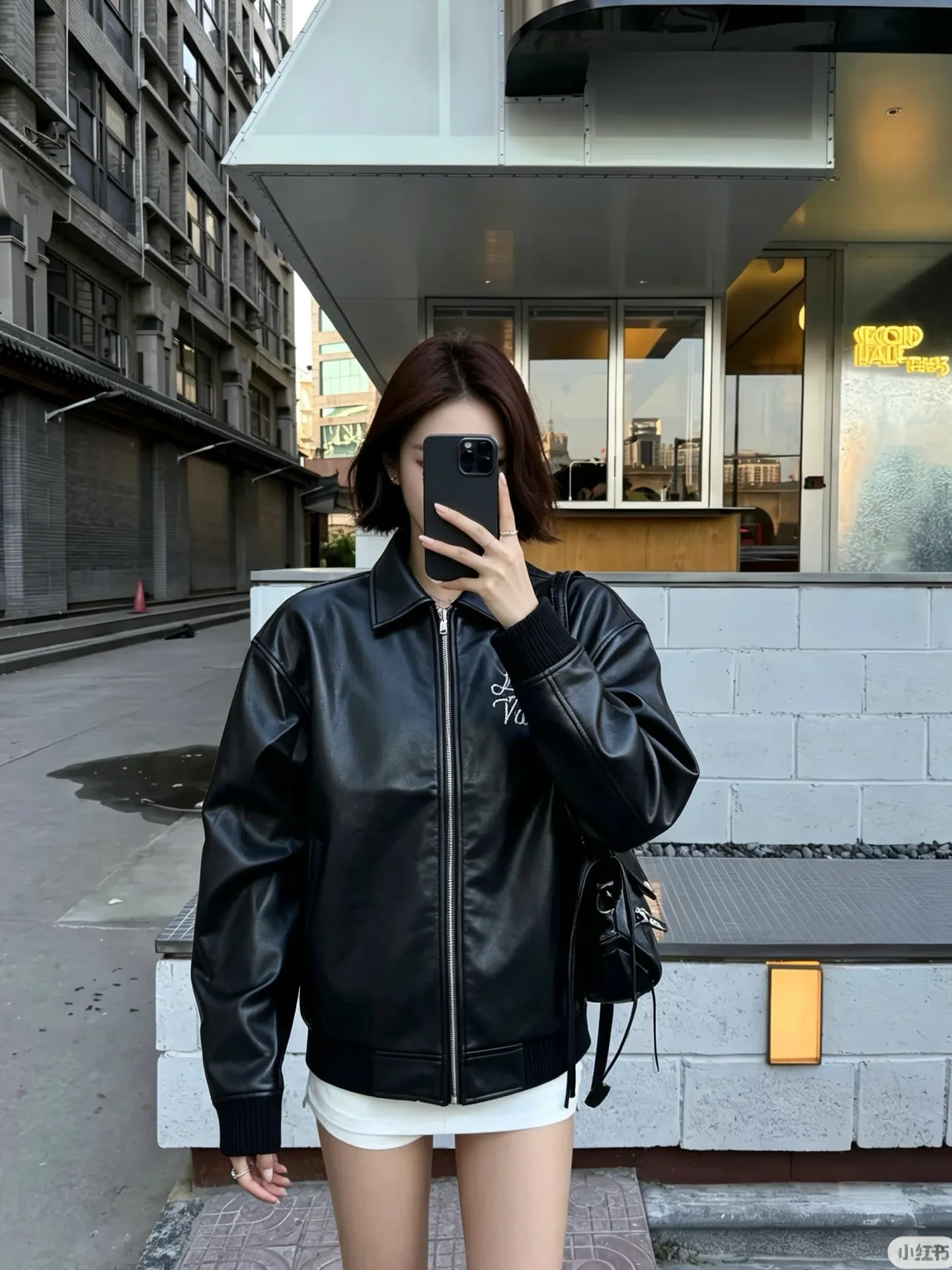 Louis Vuitton/Louis Vuitton Mount Fuji Train Embroidered Lapel Leather Jacket